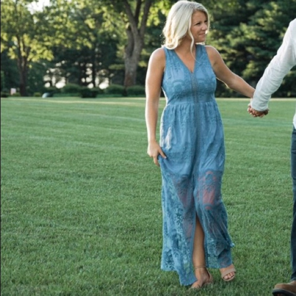 Vici Slate Blue Maxi Dress - medium